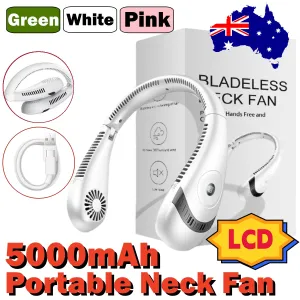 5000mAh Mini Neck Fan | Bladeless | Foldable | Portable | Quiet | Rechargeable | 360-degree Cooler | Random Color 5000mAh Mini Neck Fan | Bladeless | Foldable | Portable | Quiet | Rechargeable | 360-degree Cooler | Random Color