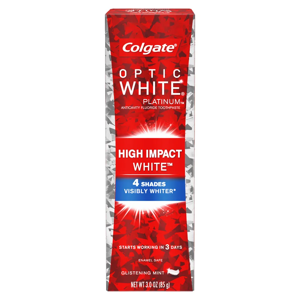 6 Packs Colgate Toothpaste High Impact Optic White Visibly Whiter Whitening 3 oz