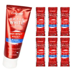 6 Packs Colgate Toothpaste High Impact Optic White Visibly Whiter Whitening 3 oz 6 Packs Colgate Toothpaste High Impact Optic White Visibly Whiter Whitening 3 oz