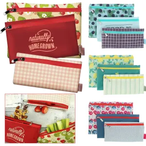 6 Pc Zippered Storage Bags Reusable Fabric Fresh Snack Veggie Fruit Food Savers 6 Pc Zippered Storage Bags Reusable Fabric Fresh Snack Veggie Fruit Food Savers
