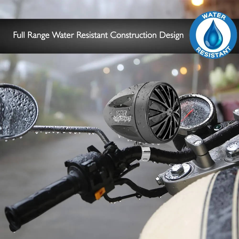 800 Watt Weatherproof Motorcycle/Atv/Snowmobile Amplifier System W/Dual Handle-Bar Mount, Speakers & Ipod/Mp3 Input