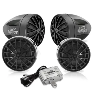 800 Watt Weatherproof Motorcycle/Atv/Snowmobile Amplifier System W/Dual Handle-Bar Mount, Speakers & Ipod/Mp3 Input