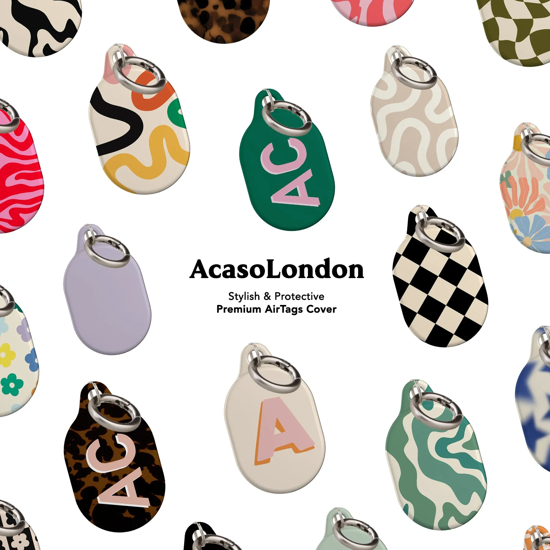 Abstract Wavy AirTag Holder
