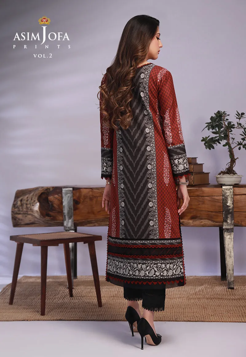 AJBP-58 DESIGNERS STITCHED PRINTED LAWN 2 PCS