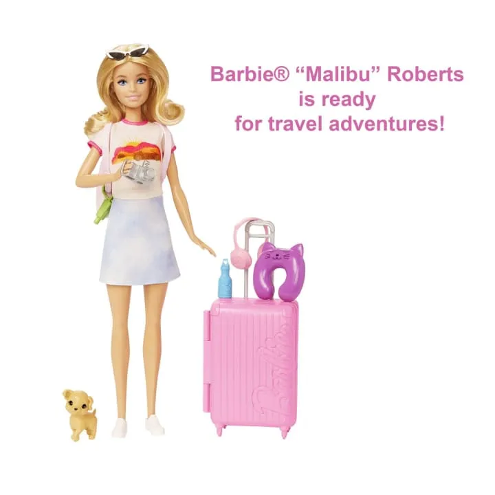 Barbie Travel Doll With Puppy And Accessories