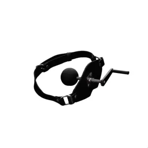 Black Killer Leather Bondage Mouth Gag with Buckles