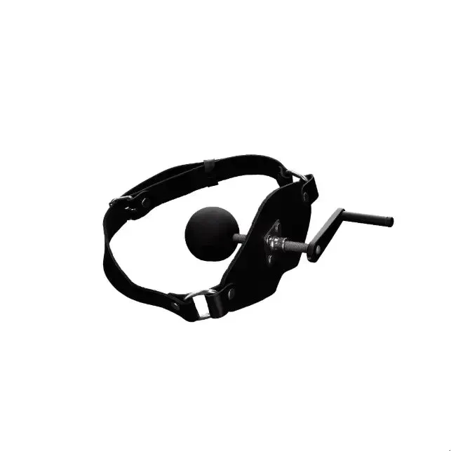 Black Killer Leather Bondage Mouth Gag with Buckles