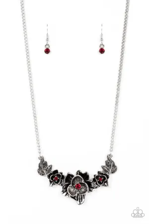 Botanical Breeze - Red Necklace - Paparazzi Accessories