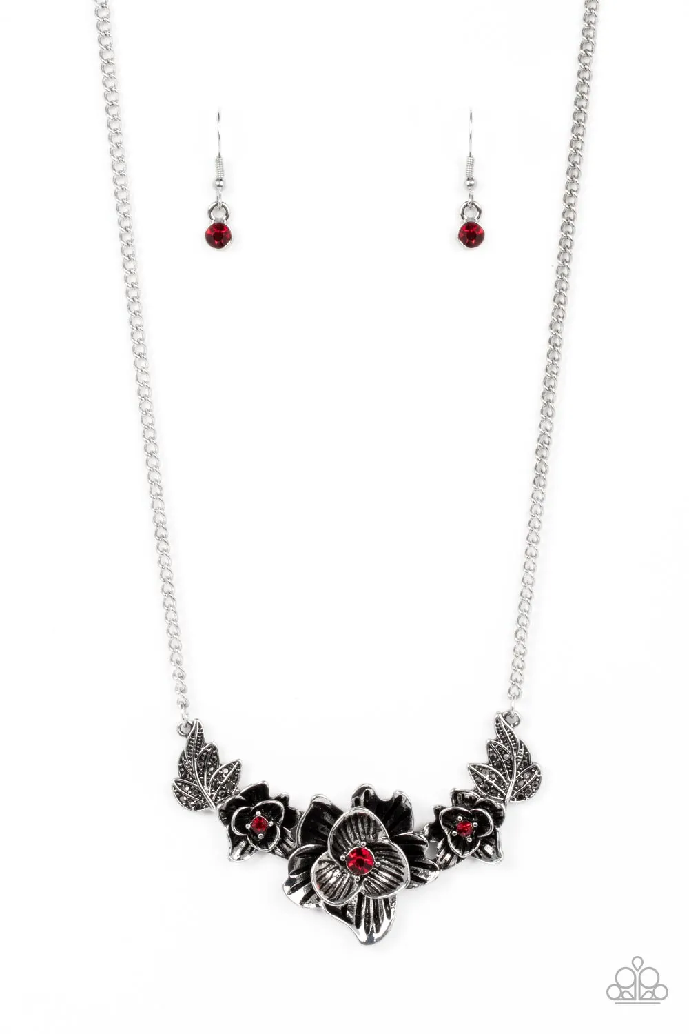 Botanical Breeze - Red Necklace - Paparazzi Accessories