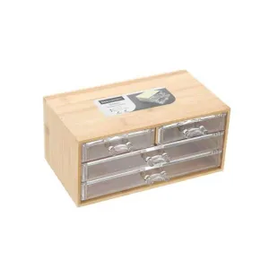 Boxsweden Bano Accessories 4 Drawer Bamboo Organiser - 24cm x 11cm