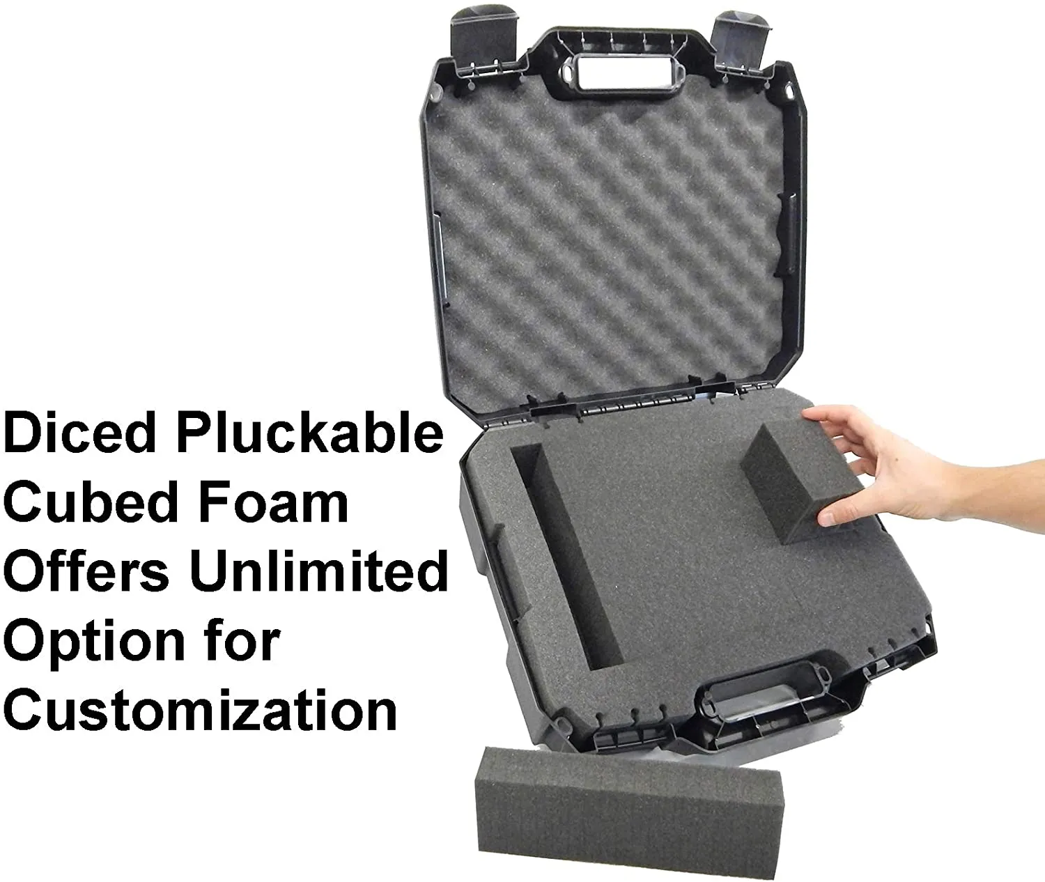 CASEMATIX Hard Shell DJ Mixer Travel Case with Customizable Foam Compatible with Yamaha MG10XU, MG10, MG06 10 Input Stereo Mixer Effects and Cables