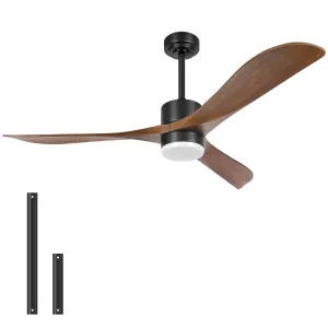 Ceiling Fans with Lights Remote Control, 56" Indoor Wood Ceiling Fan with Light Memory for Patio Gazebo Living Room Bedroom, Walnut & Matte Black Ceiling Fans with Lights Remote Control, 56" Indoor Wood Ceiling Fan with Light Memory for Patio Gazebo Living Room Bedroom, Walnut & Matte Black