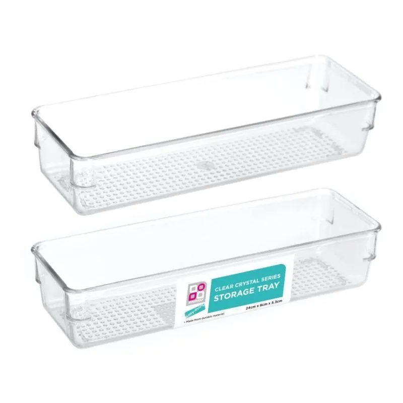 Crystal Series Mini Storage Trays - 24cm x 8cm x 5cm