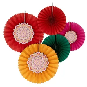 Diwali Multi-Coloured Paper Fan Decorations Diwali Multi-Coloured Paper Fan Decorations