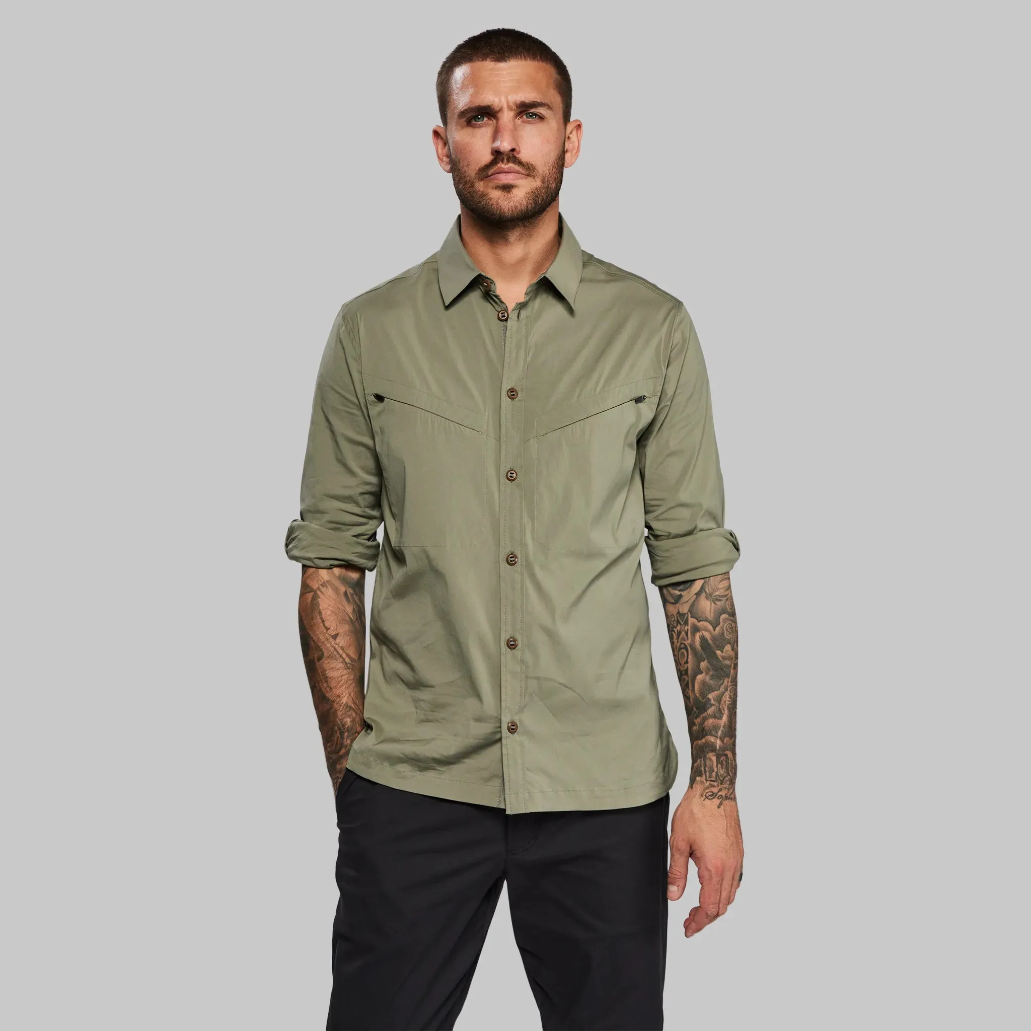 Equator Shirt. Grey-Green edition
