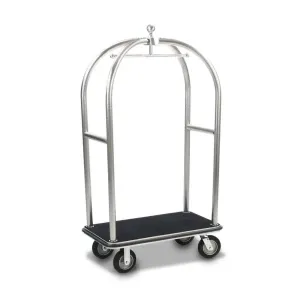 Forbes Industries 2526-PDT 43" Birdcage®Diamond Textured Stainless Steel Luggage Cart Tubular Superstructure
