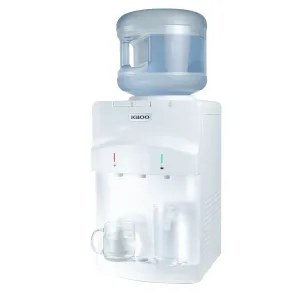 Igloo Countertop Room Temperature-Cold & Hot Top Loading Water Dispenser, White
