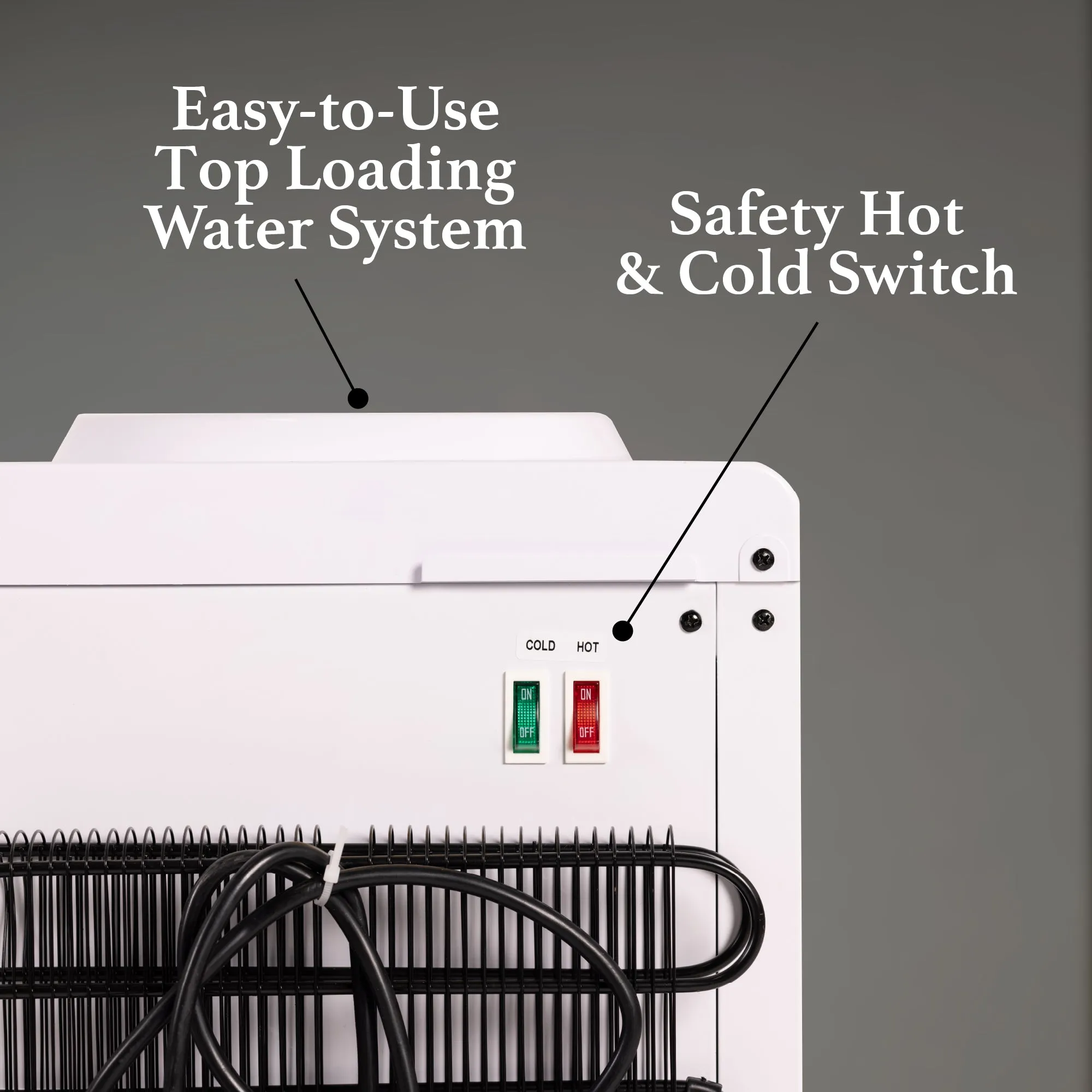 Igloo Countertop Room Temperature-Cold & Hot Top Loading Water Dispenser, White