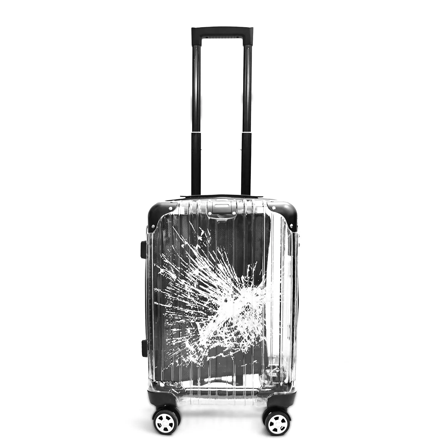 Karry-On Clear-Cracked Tsa Transparent Pc Hardshell Luggage