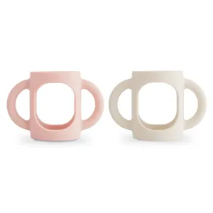 Mushie Silicone Bottle Handles 2-Pack Blush/Shifting Sand Mushie Silicone Bottle Handles 2-Pack Blush/Shifting Sand