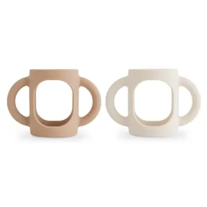 Mushie Silicone Bottle Handles 2-Pack Natural/Shifting Sand Mushie Silicone Bottle Handles 2-Pack Natural/Shifting Sand