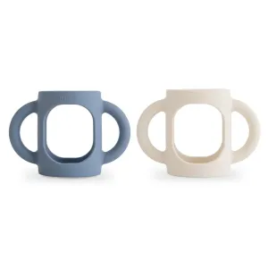 Mushie Silicone Bottle Handles 2-Pack Tradewinds/Shifting Sand Mushie Silicone Bottle Handles 2-Pack Tradewinds/Shifting Sand