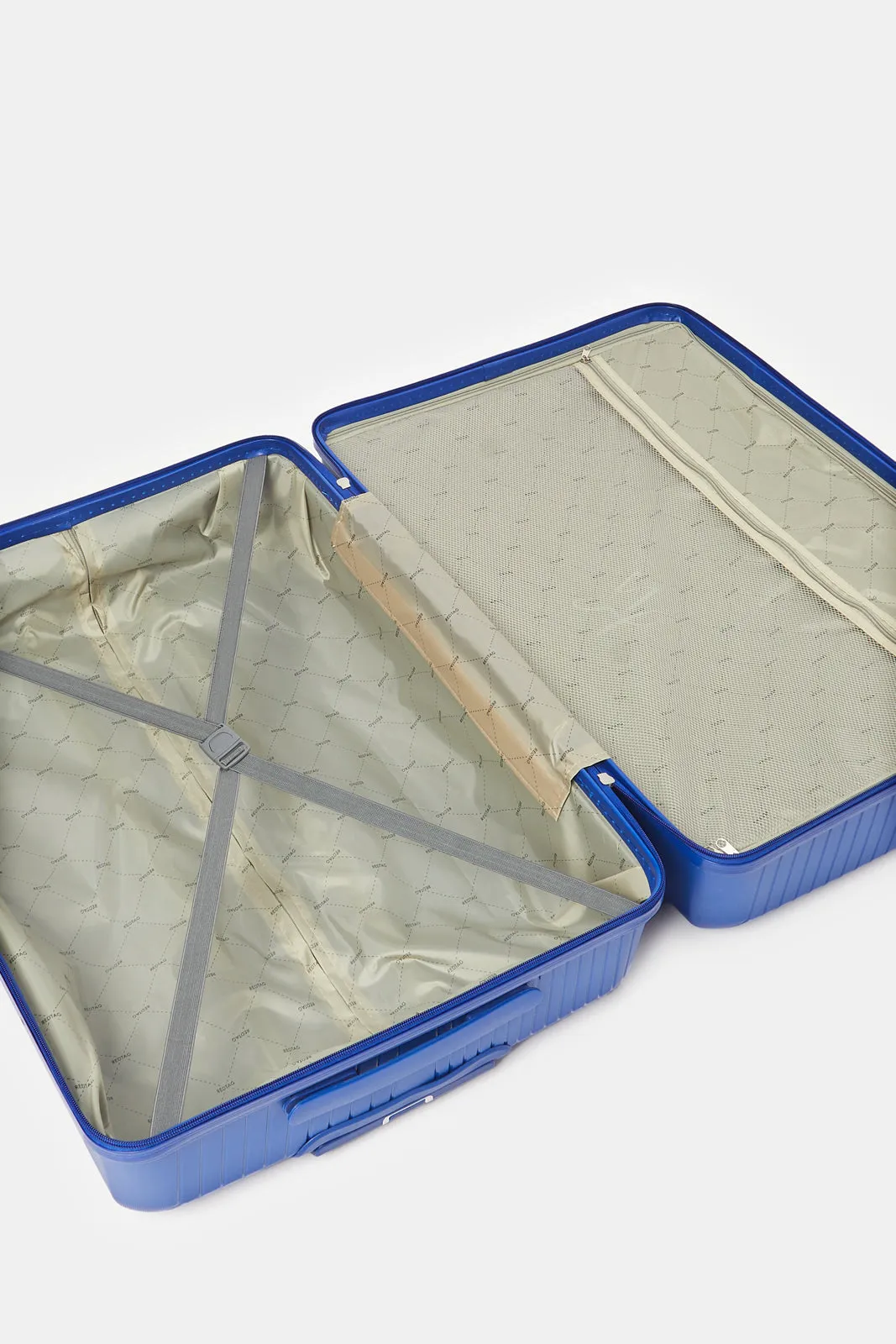 Navy Textured Trolley Luggage (28 Inch)