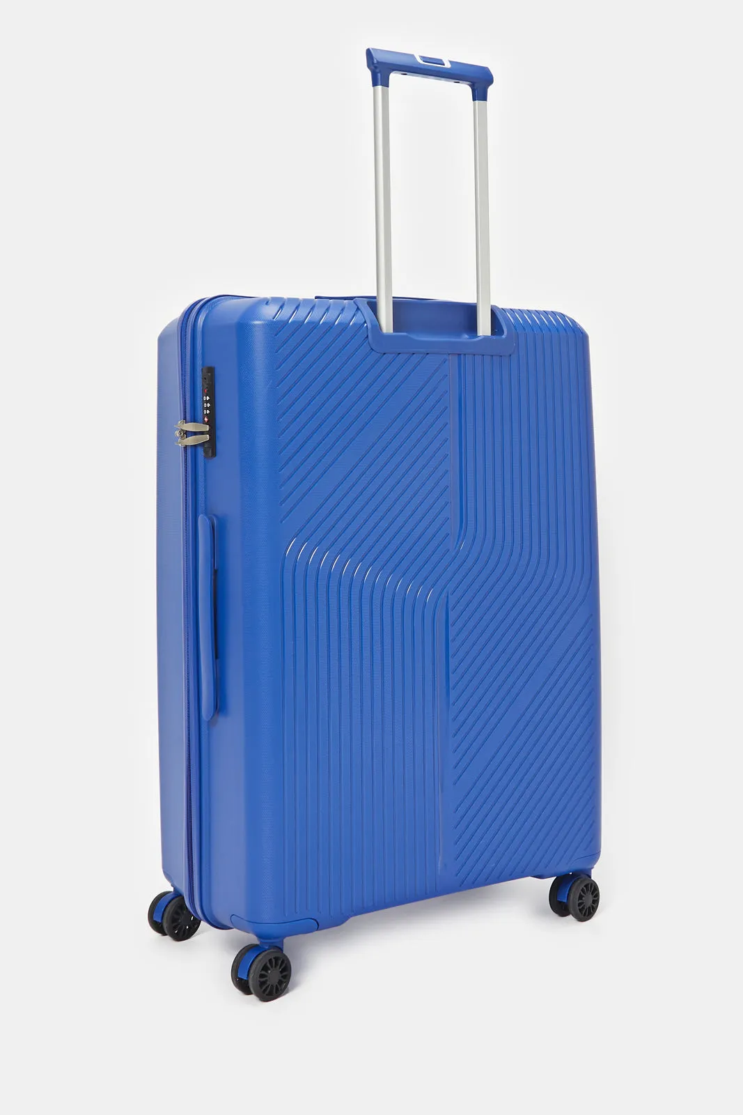 Navy Textured Trolley Luggage (28 Inch)