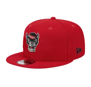 NC State Wolfpack New Era 9Fifty Red Wolfhead Flatbill Adjustable Hat