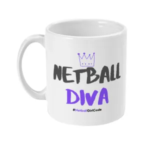 'Netball Diva' 11oz Ceramic Netball Mug 'Netball Diva' 11oz Ceramic Netball Mug