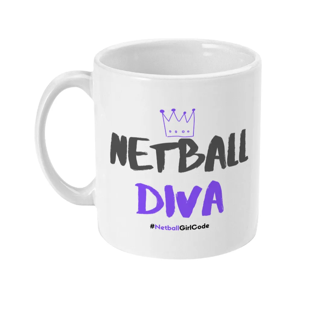 'Netball Diva' 11oz Ceramic Netball Mug