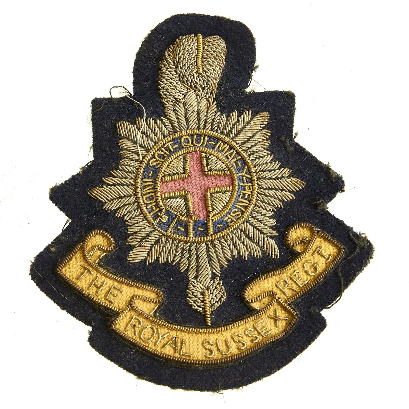 Original British WWII Royal Sussex Regiment Insignia and Medal Collection