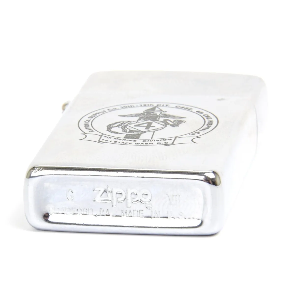 Original First Gulf War Zippo Slim Lighter Engraved to the 4th Marine Division- USMC