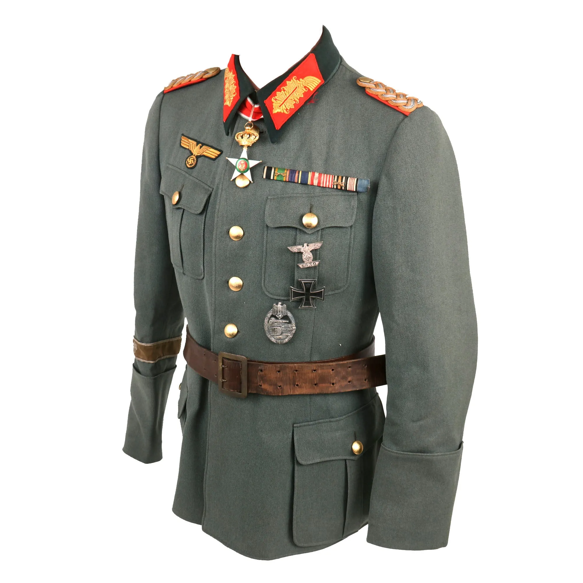 Original German WWII 15th & 18th Panzer Div. Commander Generalleutnant Erwin Menny Uniform, Photo & Document Set - Formerly Part of the A.A.F. Tank Museum