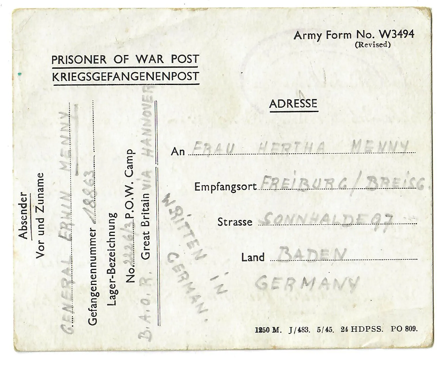 Original German WWII 15th & 18th Panzer Div. Commander Generalleutnant Erwin Menny Uniform, Photo & Document Set - Formerly Part of the A.A.F. Tank Museum