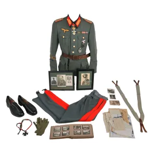 Original German WWII 15th & 18th Panzer Div. Commander Generalleutnant Erwin Menny Uniform, Photo & Document Set - Formerly Part of the A.A.F. Tank Museum