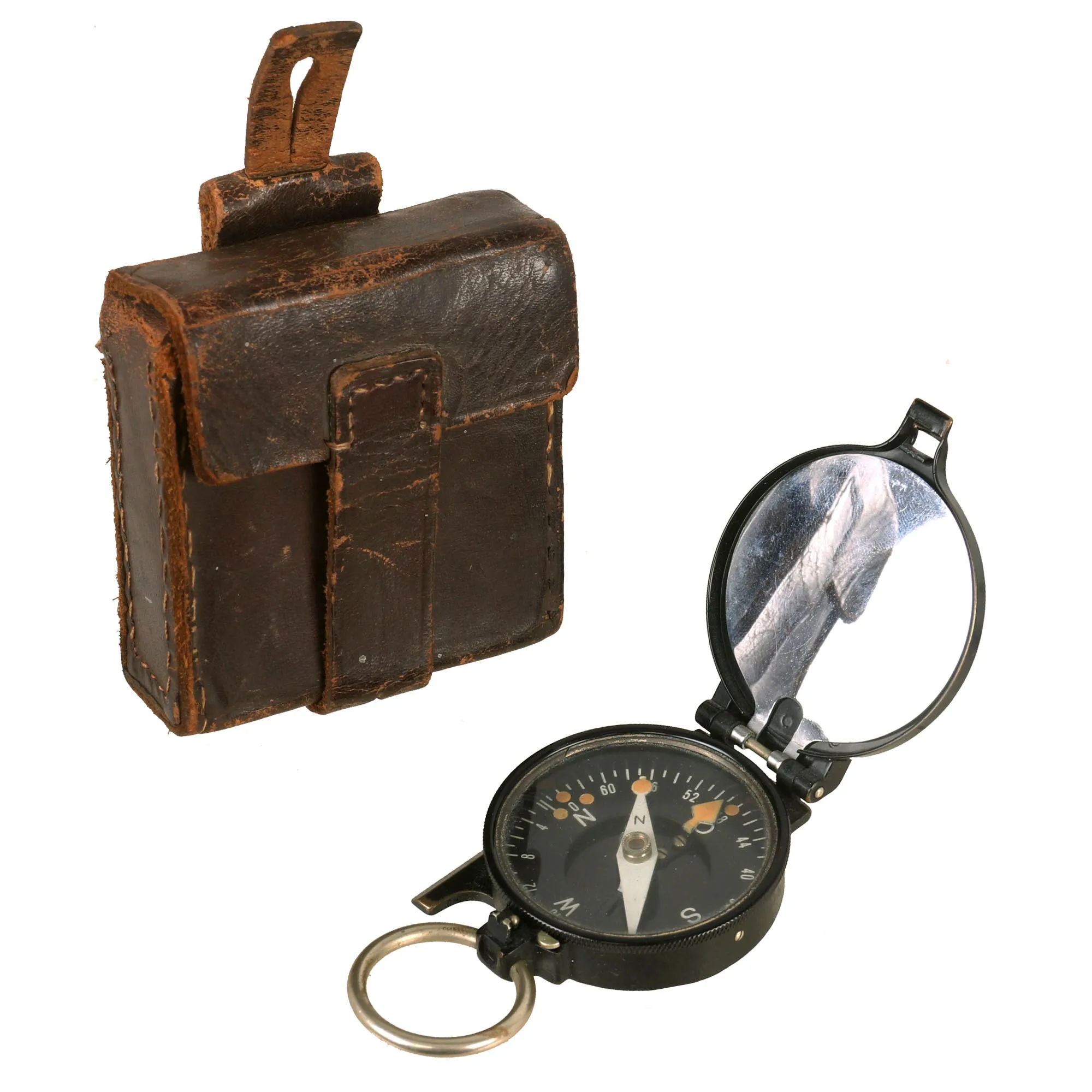 Original German WWII Busch Marching Compass with Unit Marking - 10th Infantry Division