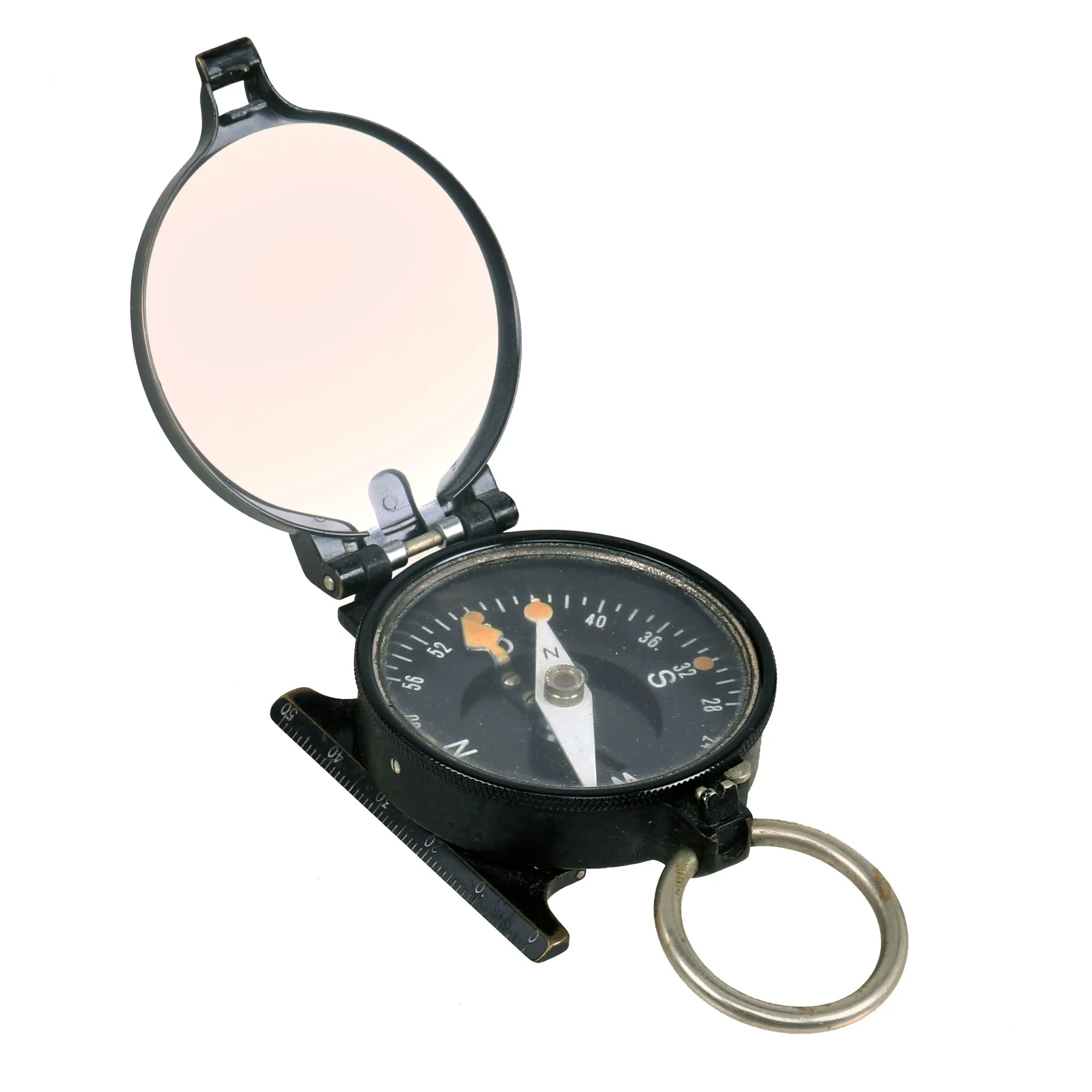 Original German WWII Busch Marching Compass with Unit Marking - 10th Infantry Division