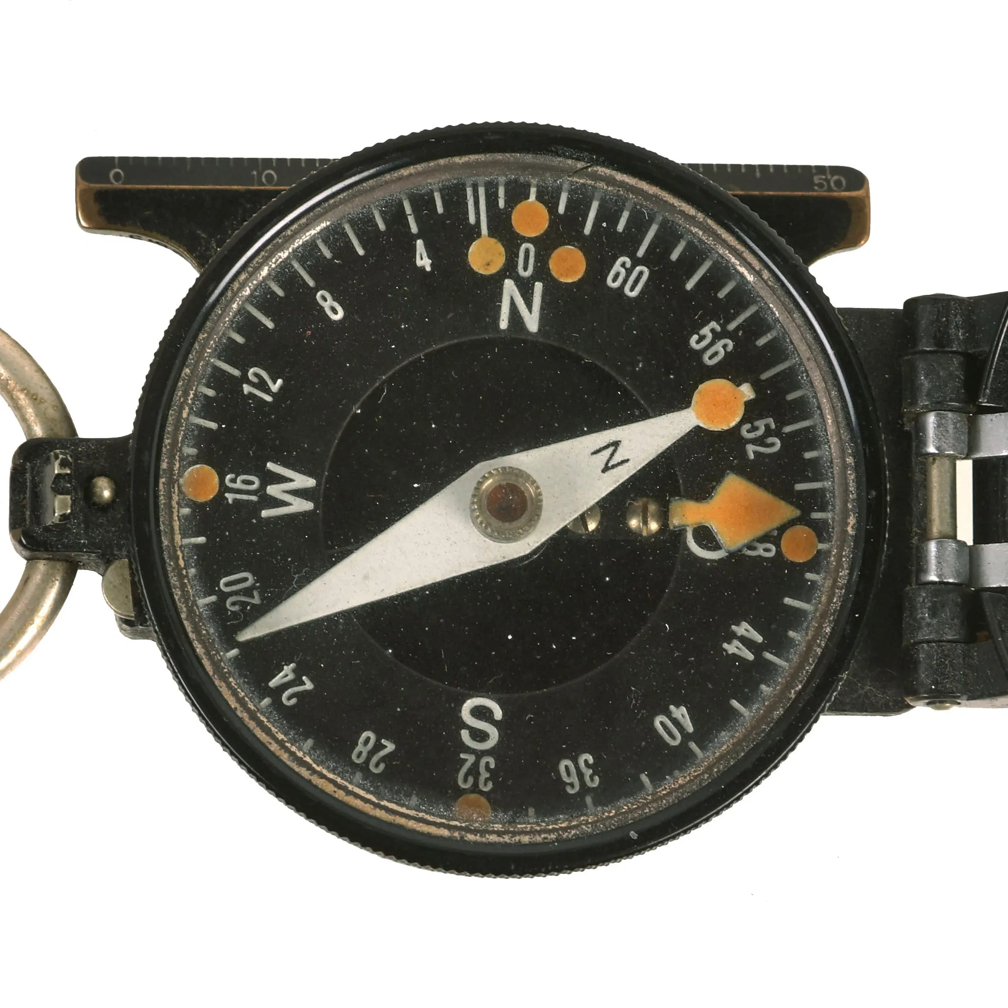 Original German WWII Busch Marching Compass with Unit Marking - 10th Infantry Division