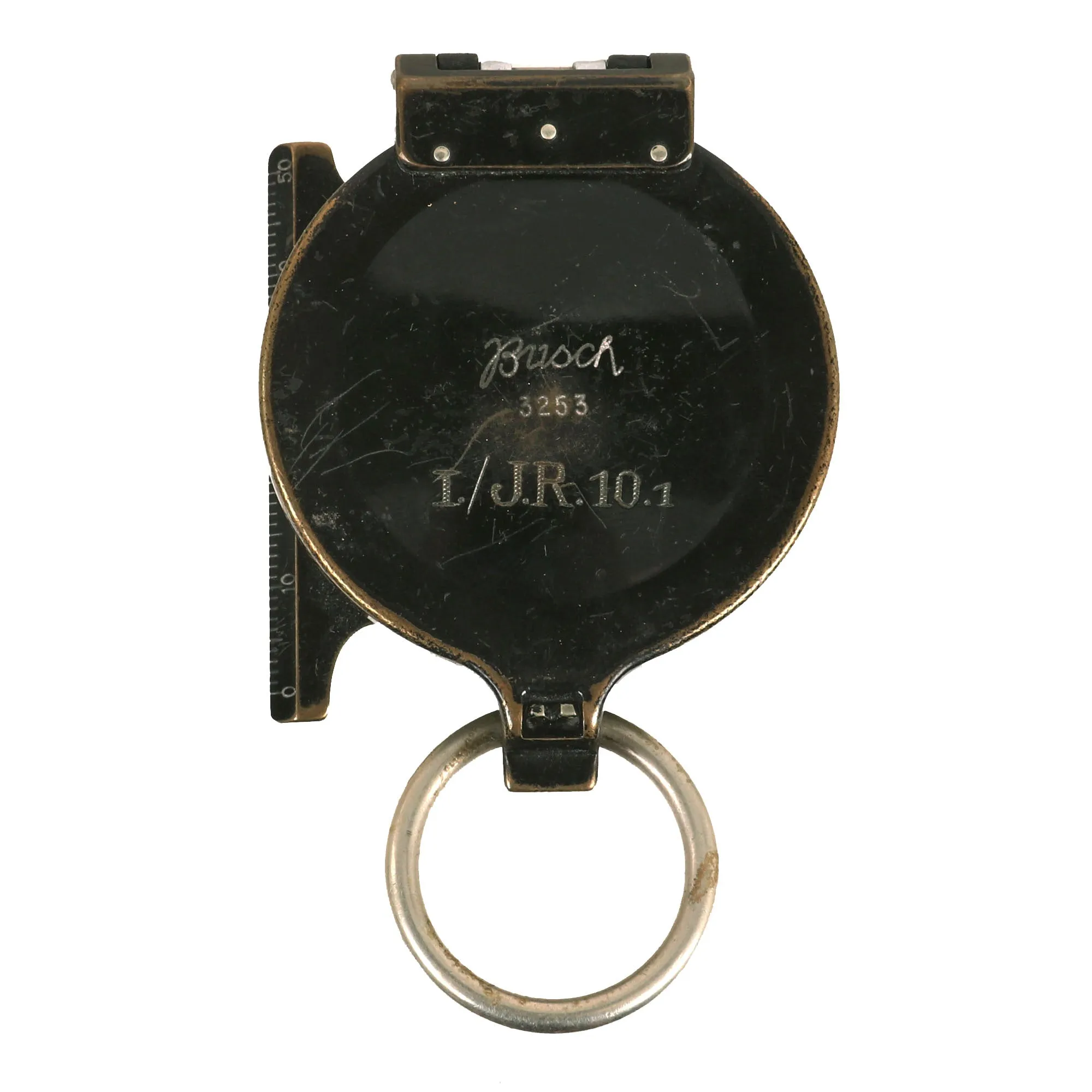 Original German WWII Busch Marching Compass with Unit Marking - 10th Infantry Division