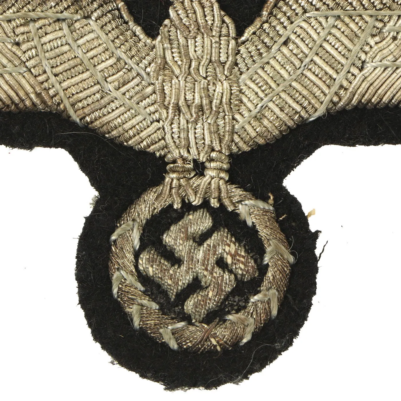Original German WWII Early War Bullion Embroidered Panzer Officer Breast Eagle Insignia