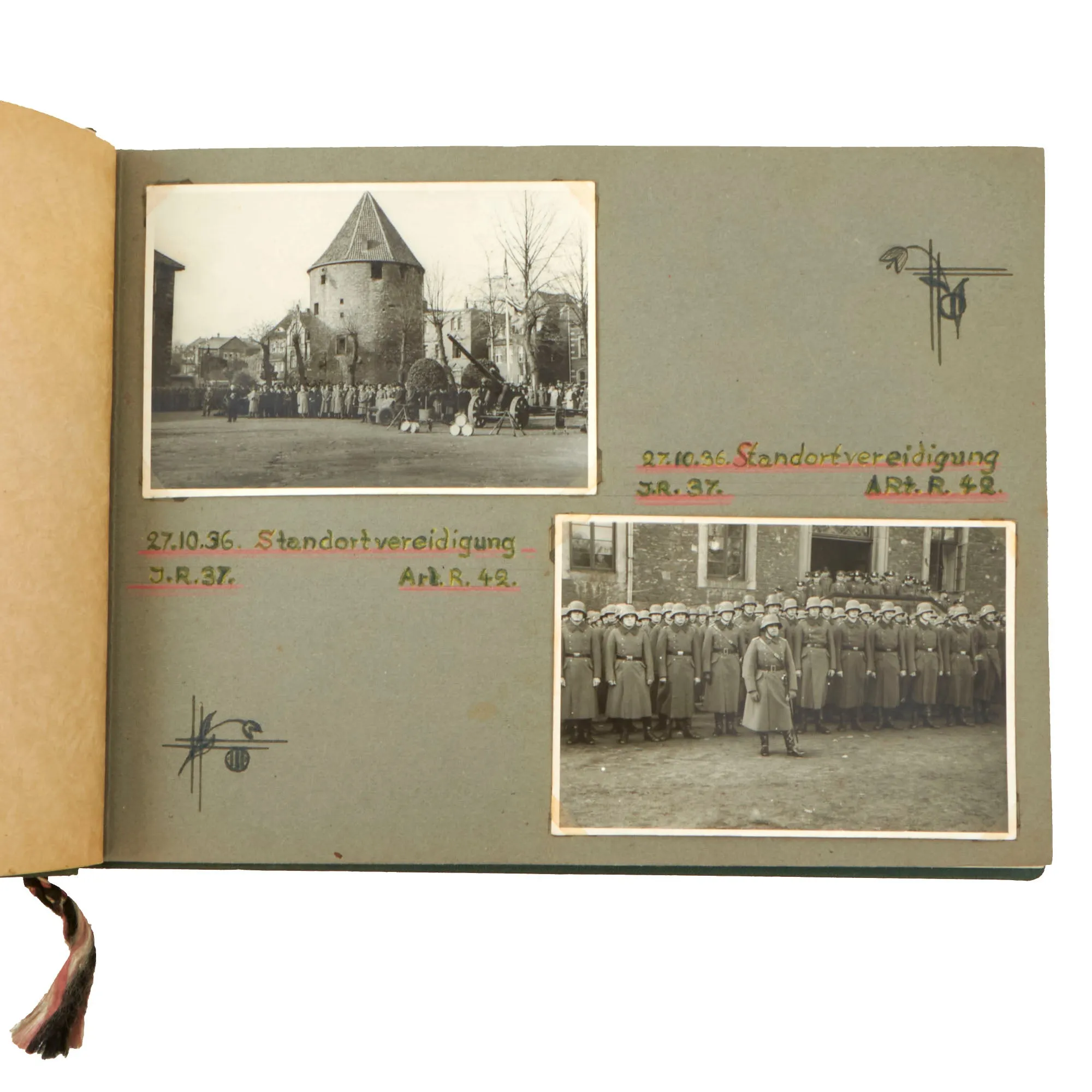 Original German WWII Named KIA Heer Army 12th Machine Gun Company 37th Infantry Regiment Photo Album - 55 Photos - Killed in Greece 1941