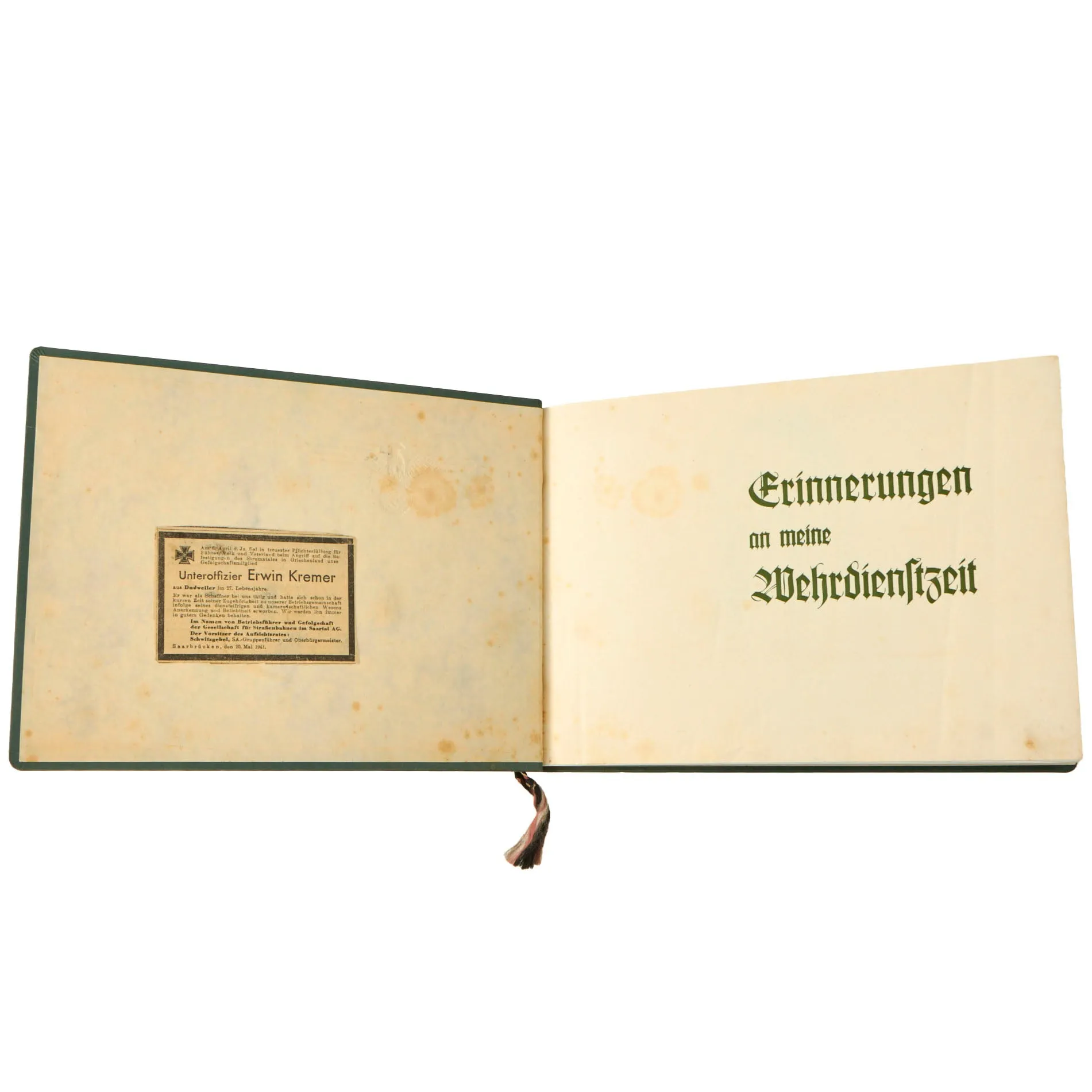 Original German WWII Named KIA Heer Army 12th Machine Gun Company 37th Infantry Regiment Photo Album - 55 Photos - Killed in Greece 1941