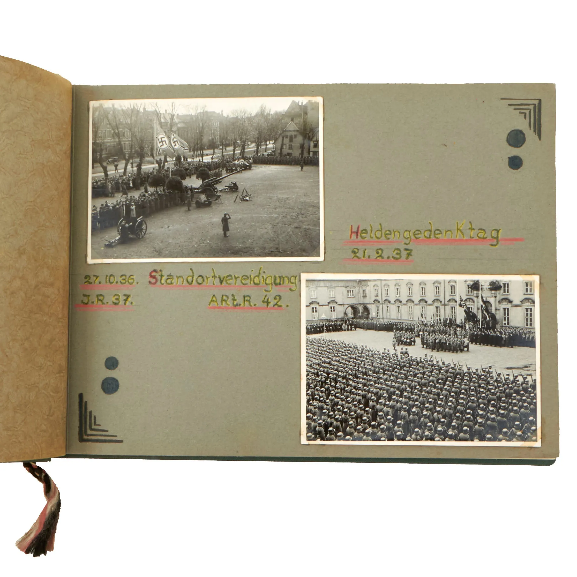 Original German WWII Named KIA Heer Army 12th Machine Gun Company 37th Infantry Regiment Photo Album - 55 Photos - Killed in Greece 1941