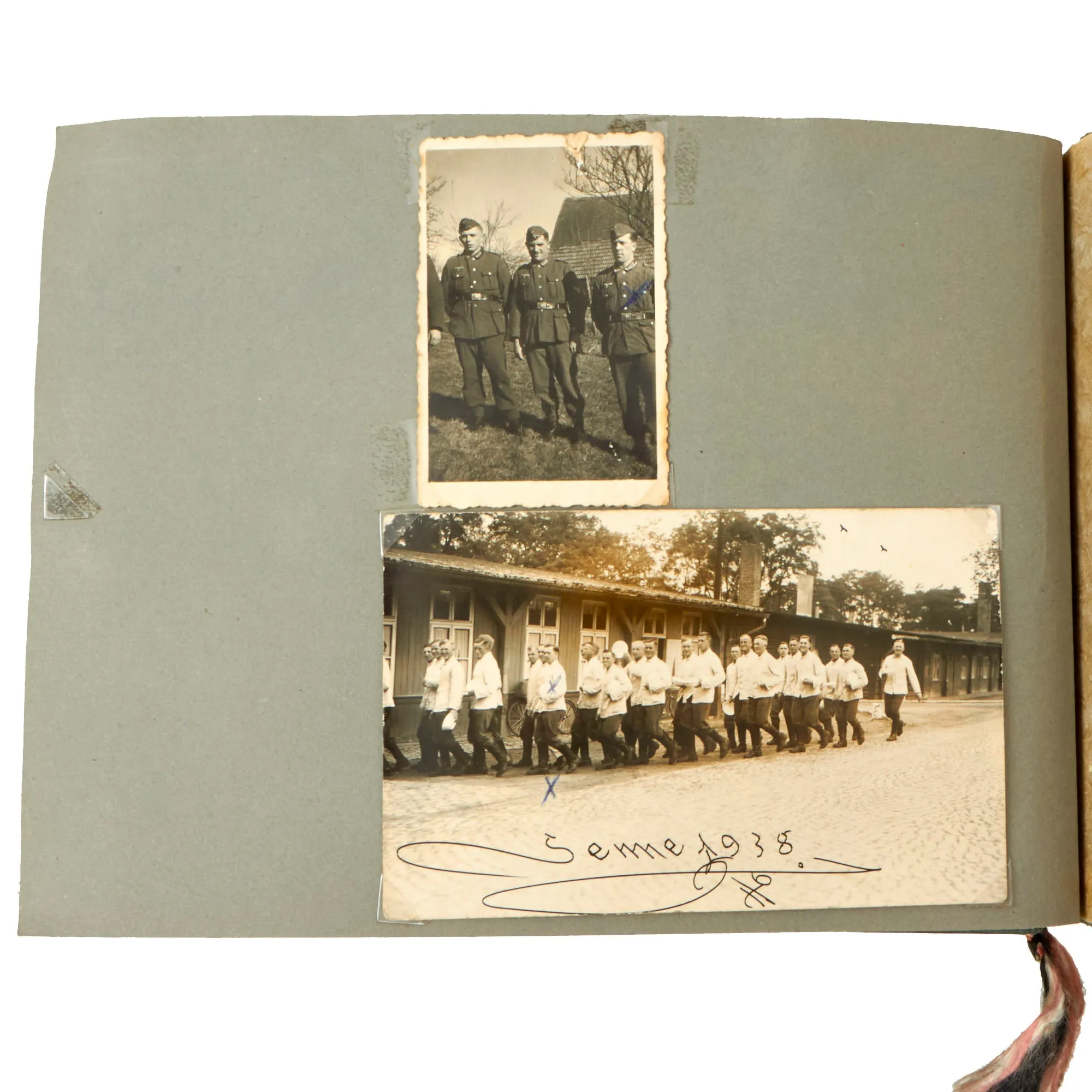 Original German WWII Named KIA Heer Army 12th Machine Gun Company 37th Infantry Regiment Photo Album - 55 Photos - Killed in Greece 1941
