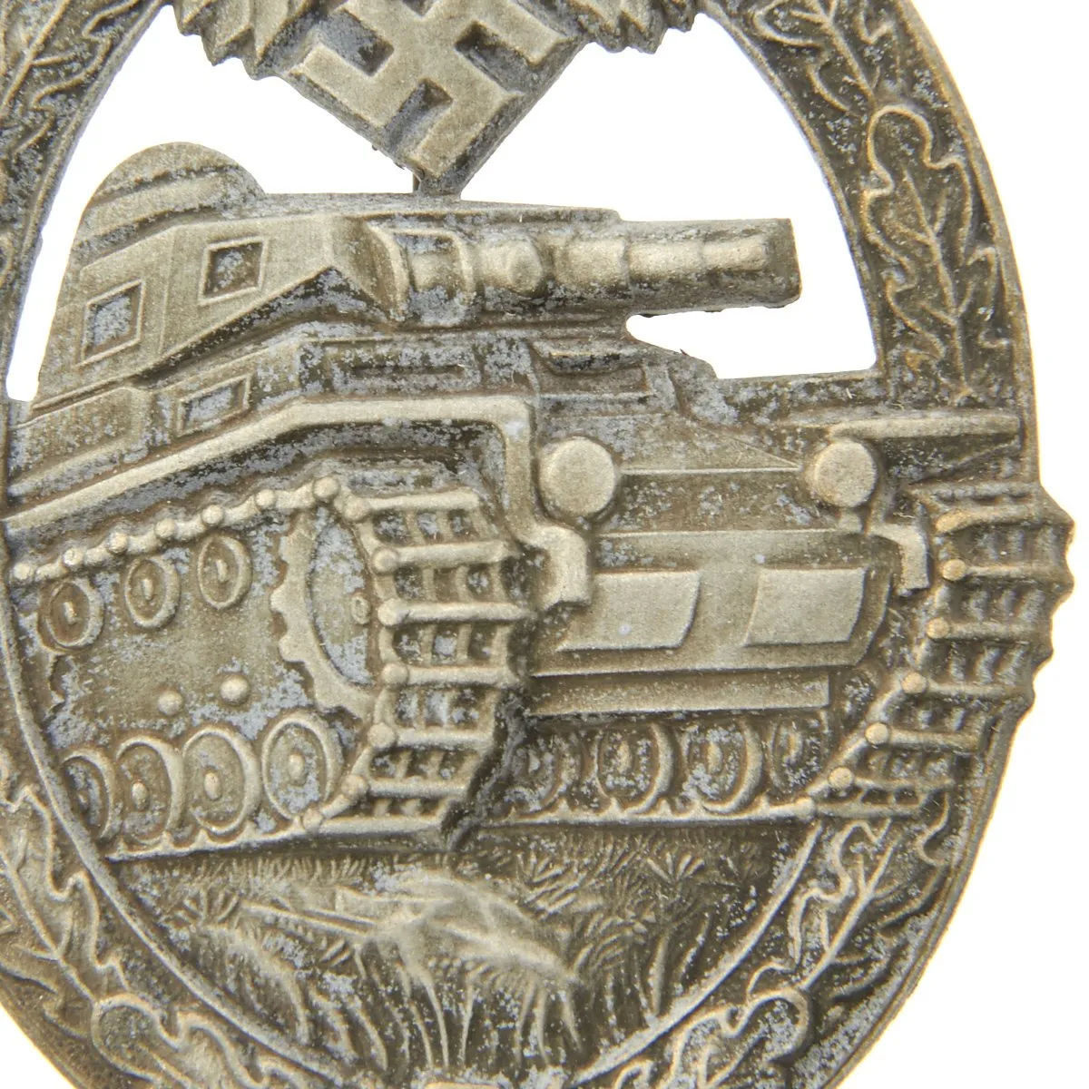Original German WWII Panzer Assault Tank Badge Bronze Grade by Hermann Aurich in Box
