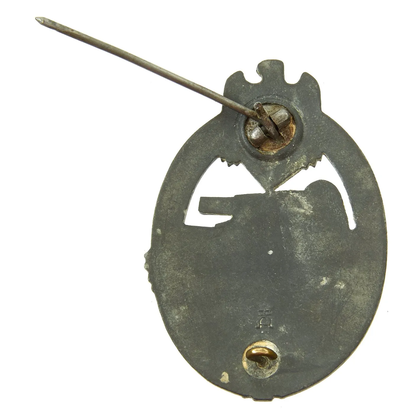 Original German WWII Panzer Assault Tank Badge by Hermann Aurich - Silver Grade
