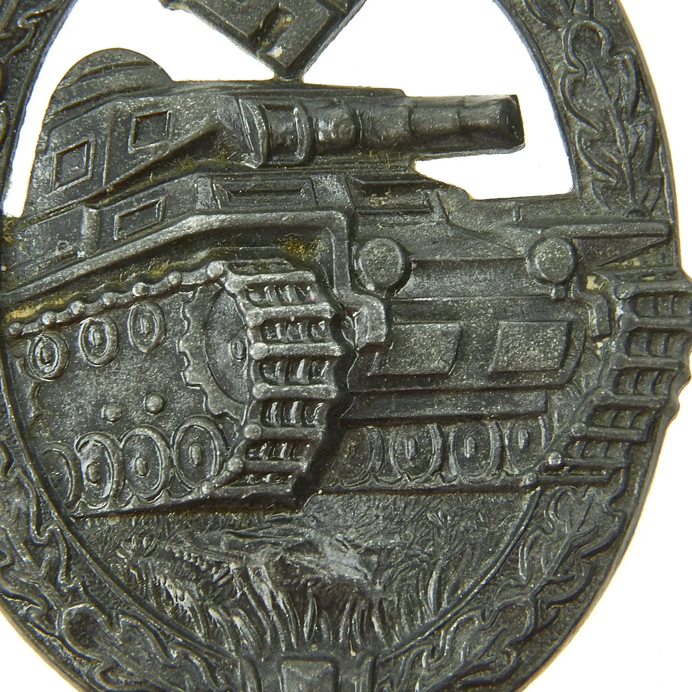 Original German WWII Panzer Assault Tank Badge by Hermann Aurich - Silver Grade