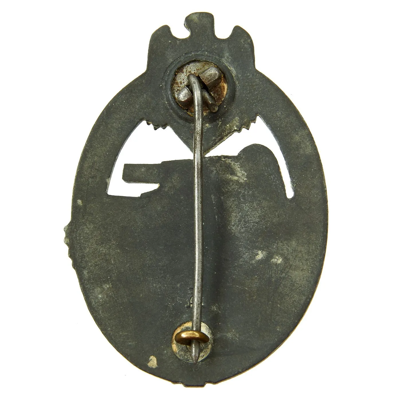 Original German WWII Panzer Assault Tank Badge by Hermann Aurich - Silver Grade