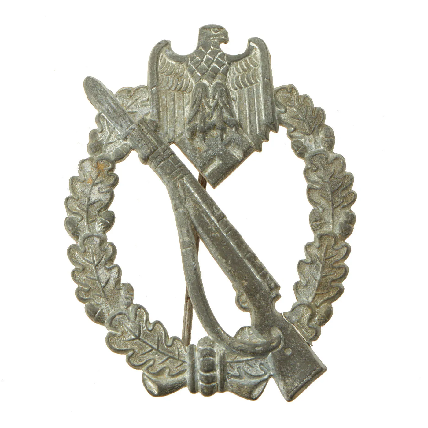 Original German WWII Silver Grade Infantry Assault Badge with Award Document